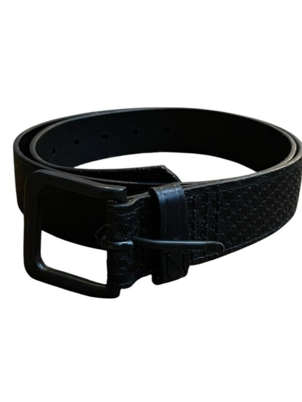 Nixon Mens Medium Black Full Grain Leather Belt 1.5 in Wide N Logo Print Buckle